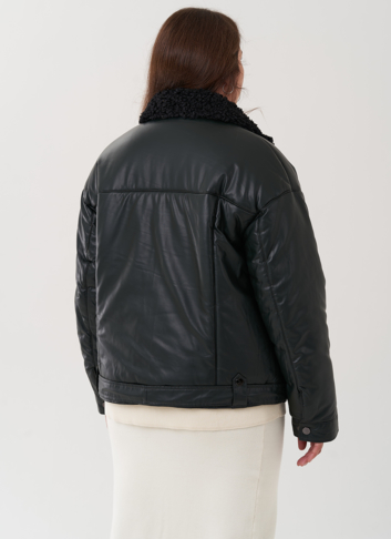 Косуха утепленная из экокожи с отделкой из экомеха