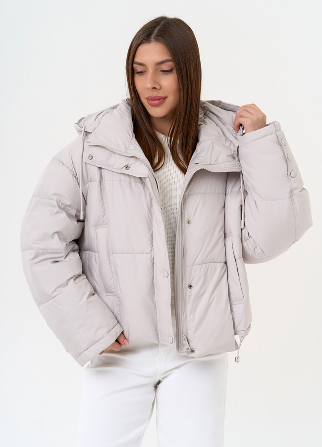 Женский короткий пуховик с капюшоном модель № 31579 в кредит