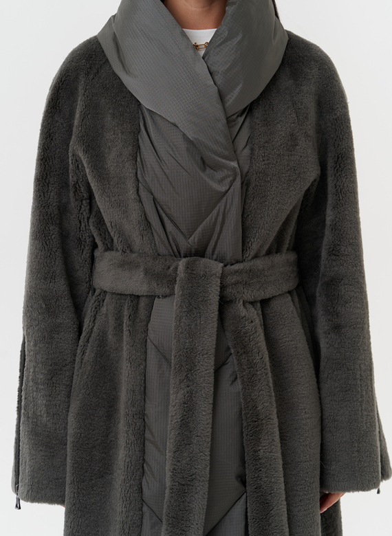 Комбинированное пальто на утеплении