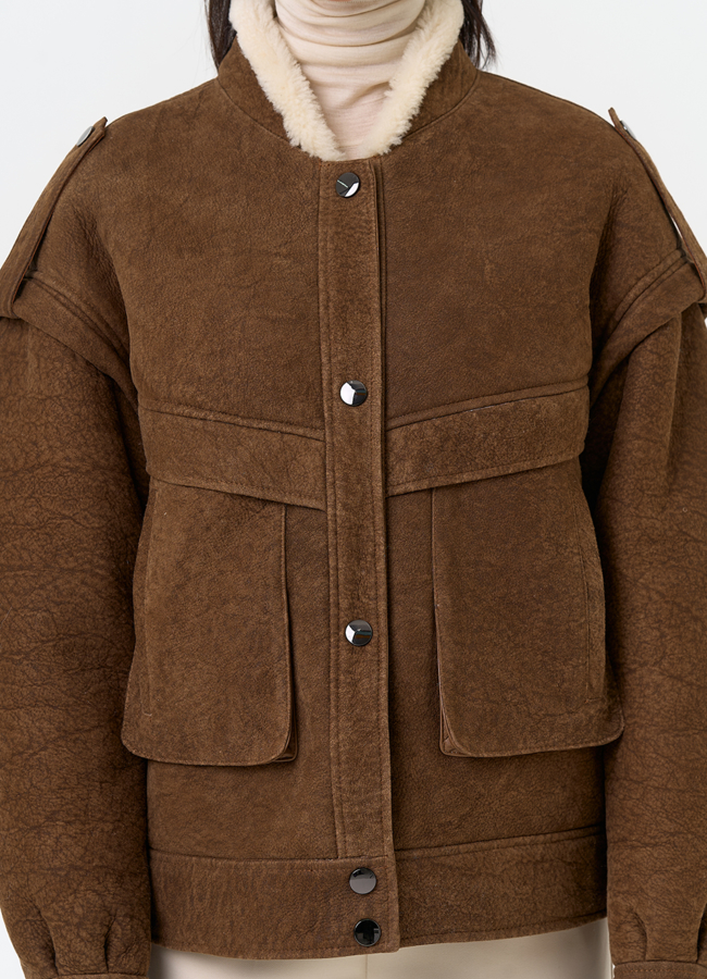 Женская натуральная дубленка в коричневом цвете модель № 31775 универмаг малина