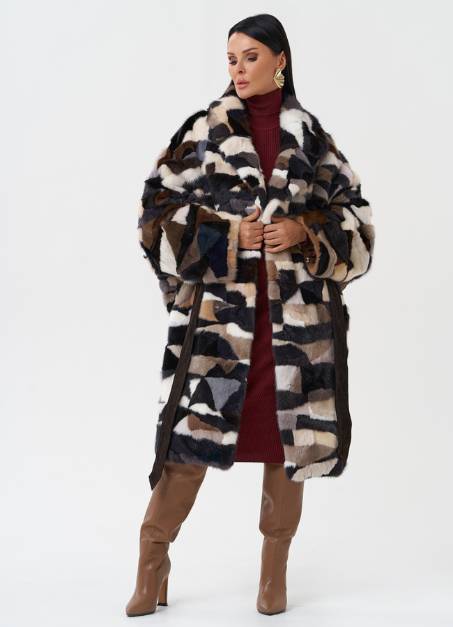 Шуба из меха норки с английским воротником модель № 31038 универмаг малина