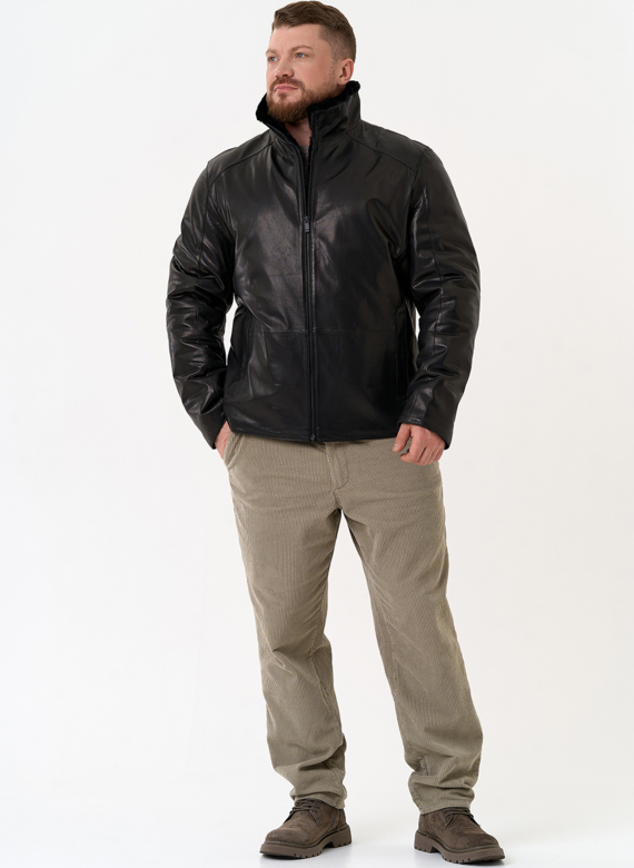 Мужская дубленка черного цвета