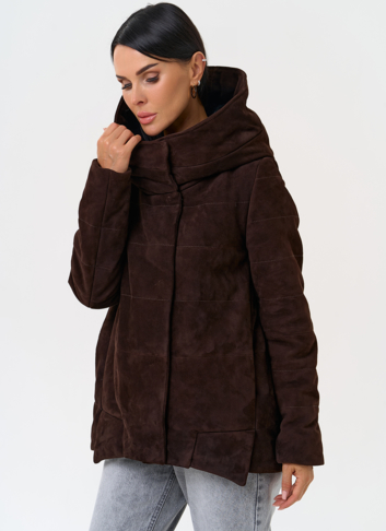 Куртка с капюшоном из натуральной замши