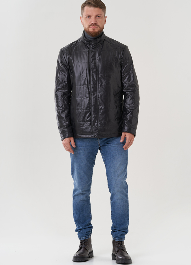 Мужская куртка  модель № 82286 меха малина