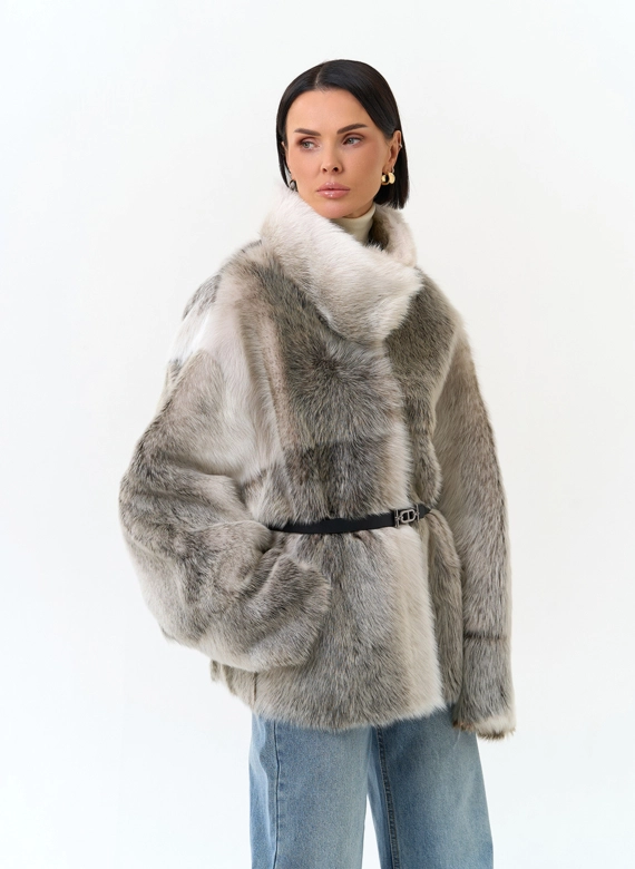 Дубленка двухсторонняя с поясом фото