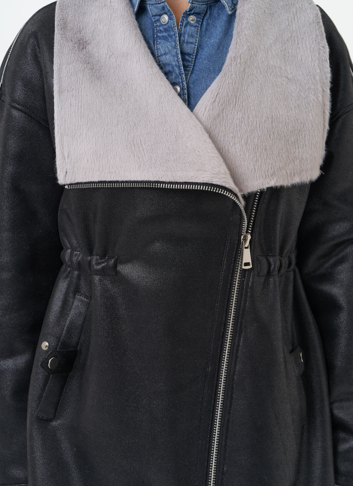 Женская дубленка из эко замши 