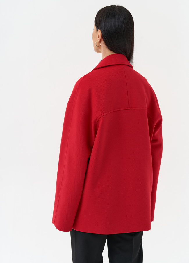 Укороченное двубортное пальто модель № 30087 универмаг малина