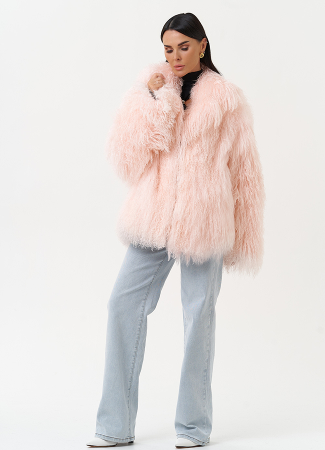 Женская шуба из меха ламы модель № 31039 универмаг малина